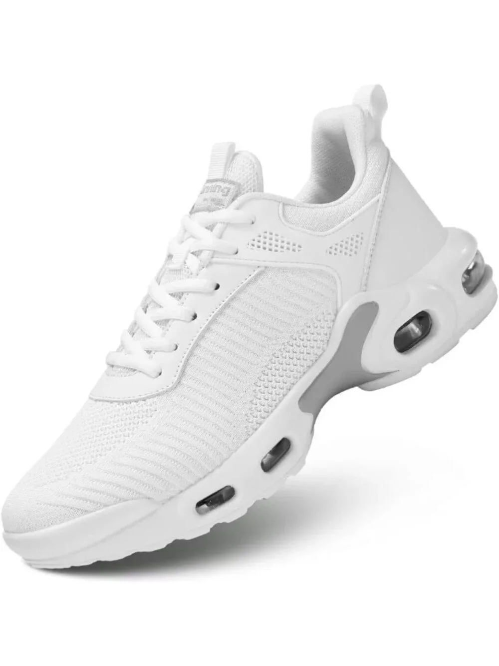 Men's White Air Running Shoes Lightweight Breathable Walking Shoes Non Slip